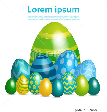 Easter Decorated Colorful Egg Holiday Symbols Easter Decorated Colorful Egg Holiday Symbols 28683839