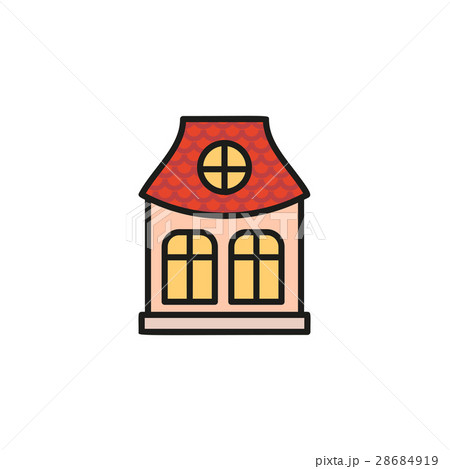 Isolated pink color low-rise municipal house in Isolated pink color low-rise municipal house in 28684919