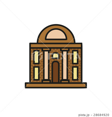 Isolated brown color low-rise municipal house in 28684920
