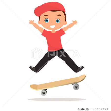Young man skateboarding. Vector illustration. Young man skateboarding. Vector illustration. 28685353