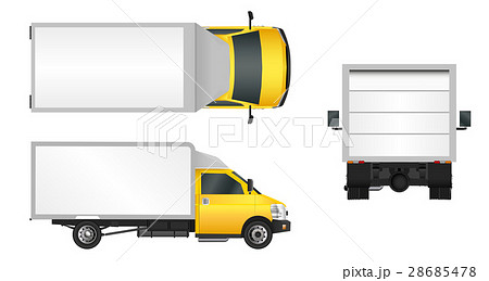 Yellow truck template. City commercial delivery Yellow truck template. City commercial delivery 28685478