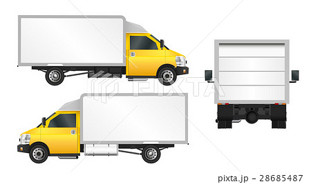 Yellow truck template. City commercial delivery 28685487