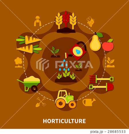 Horticulture Icons Circle Compositionのイラスト素材 [28685533] - PIXTA