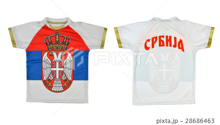 T-shirt With Serbian Coat of Arm and Flag T-shirt With Serbian Coat of Arm and Flag 28686463