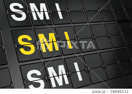 Stock market indexes concept: SMI on airport board 28686532