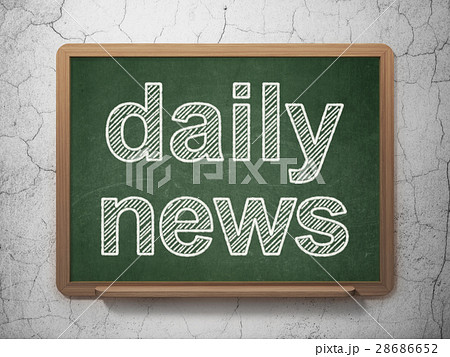 News concept: Daily News on chalkboard background 28686652
