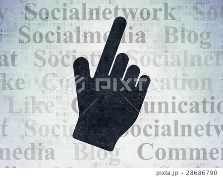 Social media concept: Mouse Cursor on Digital Data 28686790