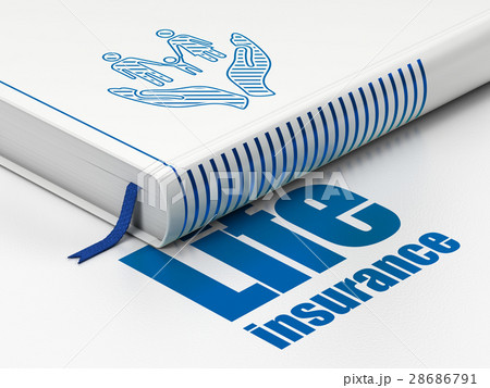 Insurance concept: book Family And Palm, Life 28686791