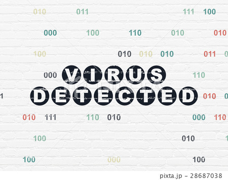 Privacy concept: Virus Detected on wall background Privacy concept: Virus Detected on wall background 28687038