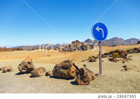 Road sign near El Teide Volcano in Tenerife Road sign near El Teide Volcano in Tenerife 28687365