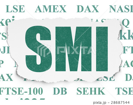 Stock market indexes concept: SMI on Torn Paper Stock market indexes concept: SMI on Torn Paper 28687544