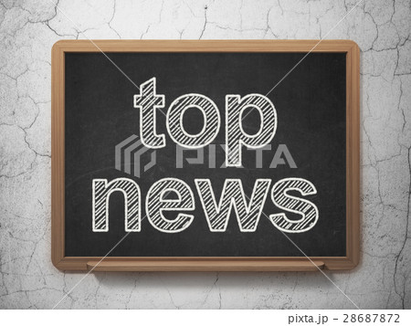 News concept: Top News on chalkboard background 28687872