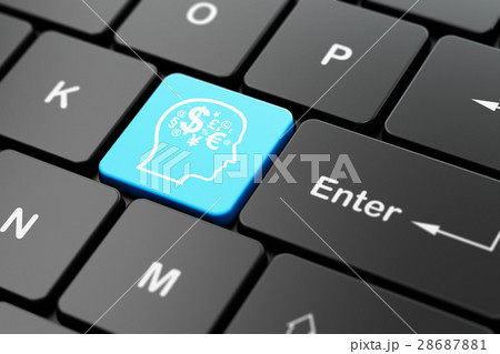Learning concept: Head With Finance Symbol on 28687881