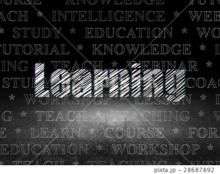 Studying concept: Learning in grunge dark room Studying concept: Learning in grunge dark room 28687892