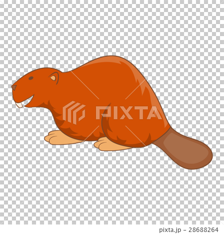 Beaver icon, cartoon style 28688264