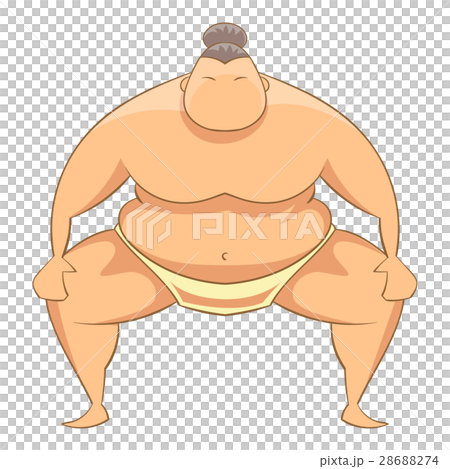 Sumo wrestler icon, cartoon style 28688274