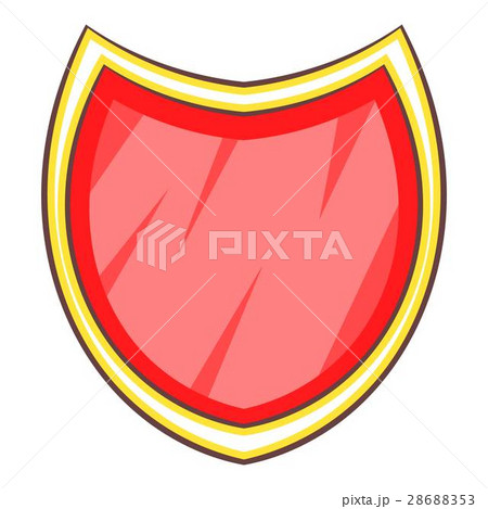 Blank safety shield icon, cartoon style 28688353