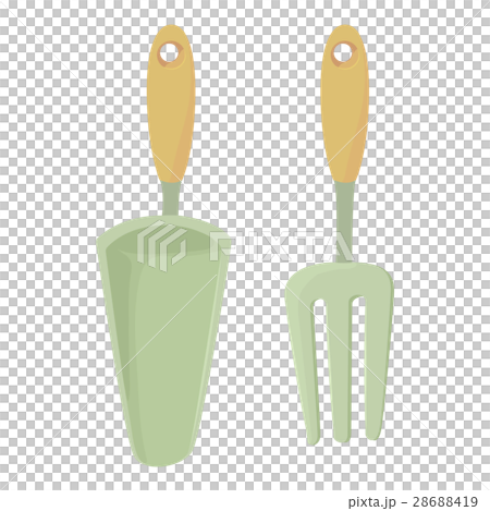 Shovel and fork icon, cartoon style 28688419
