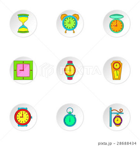 Chronometer icons set, cartoon style Chronometer icons set, cartoon style 28688434