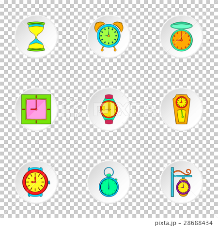 Chronometer icons set, cartoon style Chronometer icons set, cartoon style 28688434
