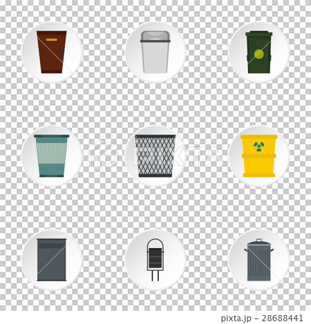 Waste rubbish icons set, flat style Waste rubbish icons set, flat style 28688441