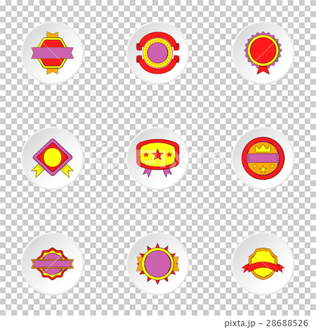 Sticker icons set, cartoon style Sticker icons set, cartoon style 28688526