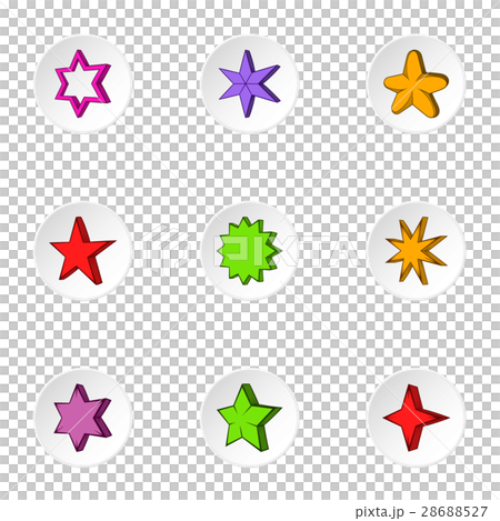 Five-pointed star icons set, cartoon style Five-pointed star icons set, cartoon style 28688527