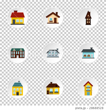 House icons set, flat style House icons set, flat style 28688528