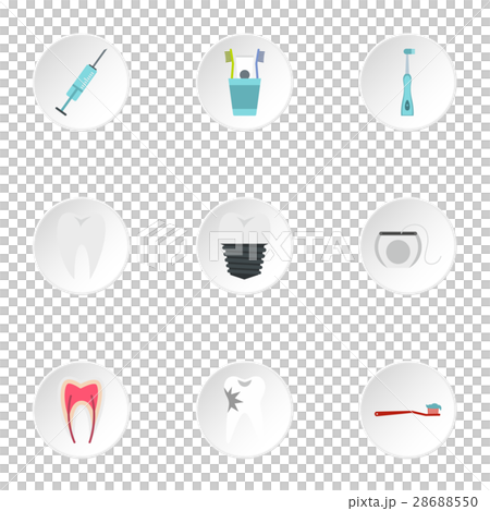 Stomatology icons set, flat style Stomatology icons set, flat style 28688550