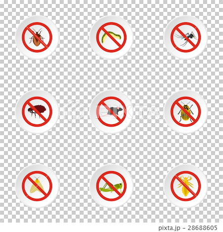 Insects sign icons set, flat style - Stock Illustration [28688605] - PIXTA