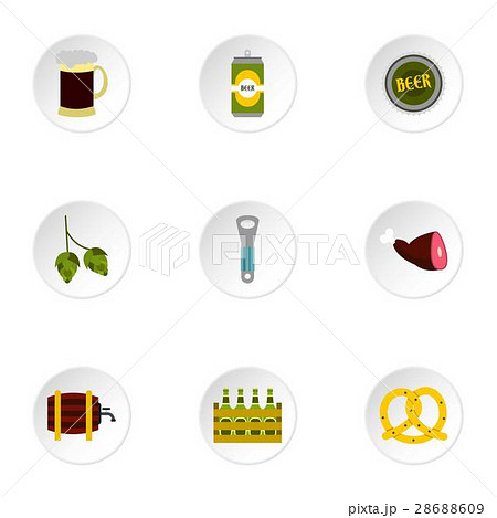 Alcohol icons set, flat style Alcohol icons set, flat style 28688609