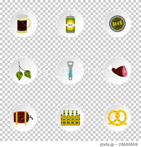Alcohol icons set, flat style Alcohol icons set, flat style 28688609