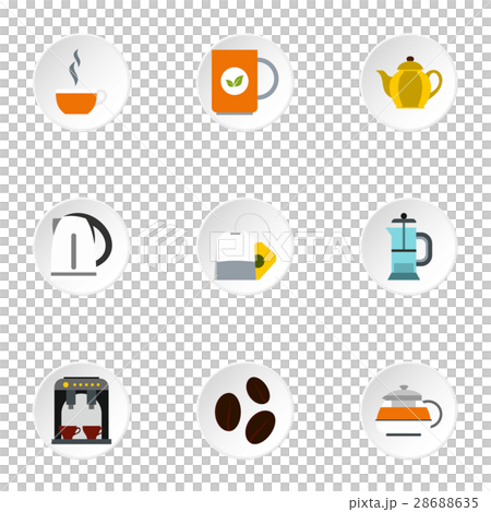 Tea icons set, flat style - Stock Illustration [28688635] - PIXTA