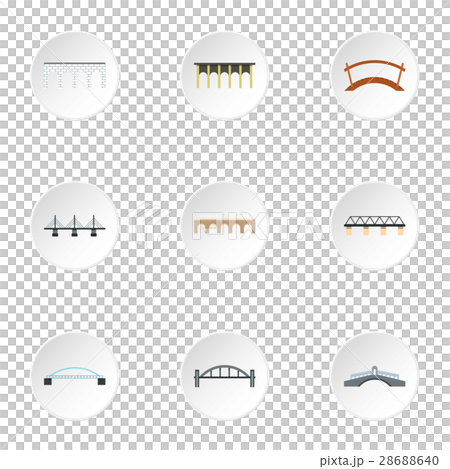 Bridge icons set, flat style 28688640