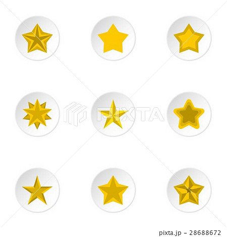 Geometric figure star icons set, flat style 28688672