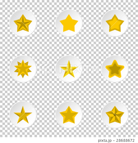Geometric figure star icons set, flat style 28688672