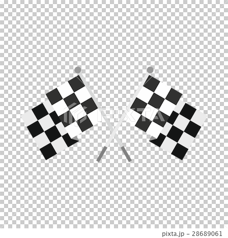 Crossed Chequered Flags Icon, Flat Style - Stock Illustration [28689061 ...