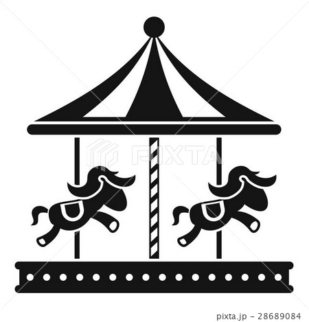 Merry go round horse ride icon, simple style Merry go round horse ride icon, simple style 28689084