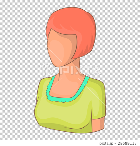 Girl With Short Hair Avatar Icon Cartoon Style Stock