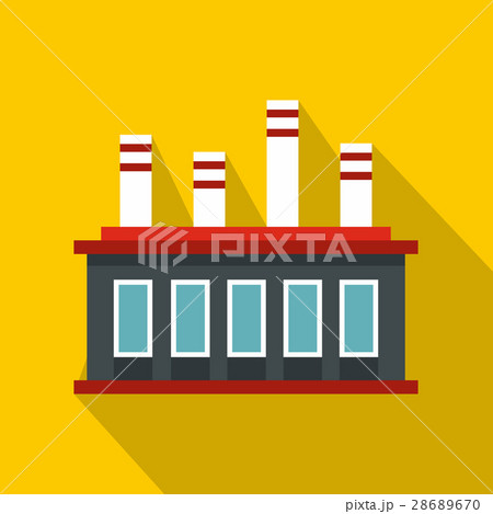 Factory building icon, flat style 28689670