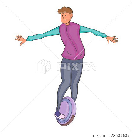 Man riding segway icon, cartoon style Man riding segway icon, cartoon style 28689687