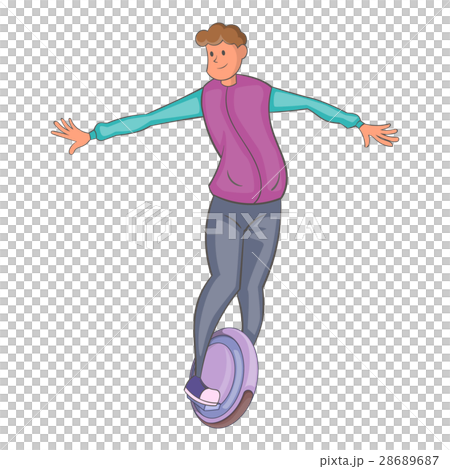Man riding segway icon, cartoon style Man riding segway icon, cartoon style 28689687