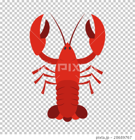 Red crayfish icon, flat style 28689767