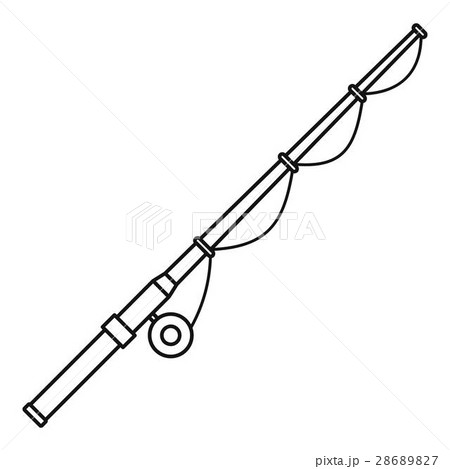 fishing rod icon, outline style fishing rod icon, outline style 28689827