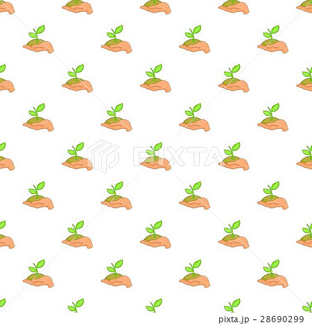 Hand holding sprout pattern, cartoon style 28690299