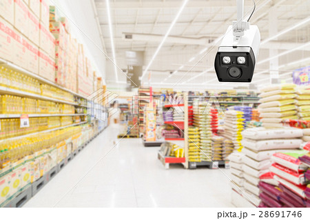 Security camera on monitoring the supermarket 28691746