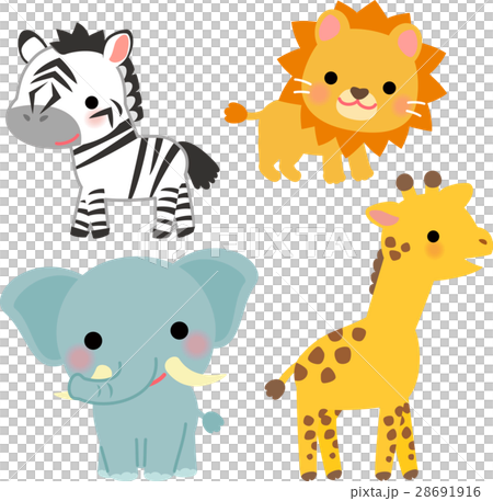 Illustration Of Zebra Lion Elephant Giraffe Stock Illustration