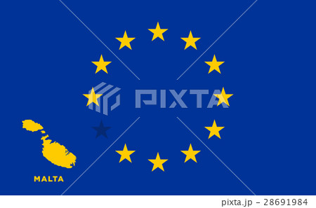 EU flag with Malta country. European Union 28691984