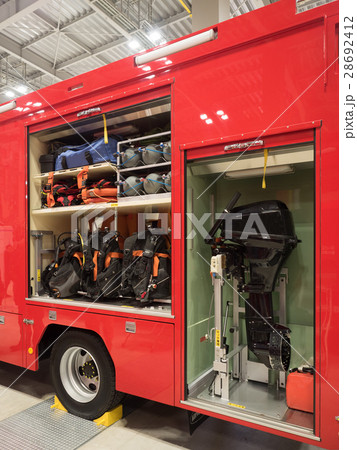 消防車 水難救助車の写真素材