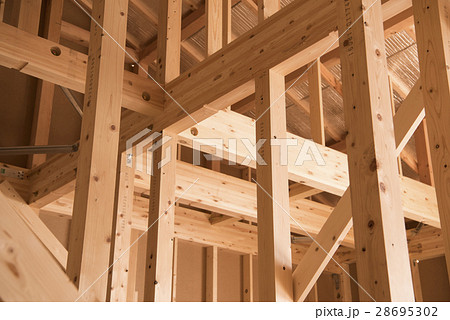 建築中の木造一戸建て住宅 28695302